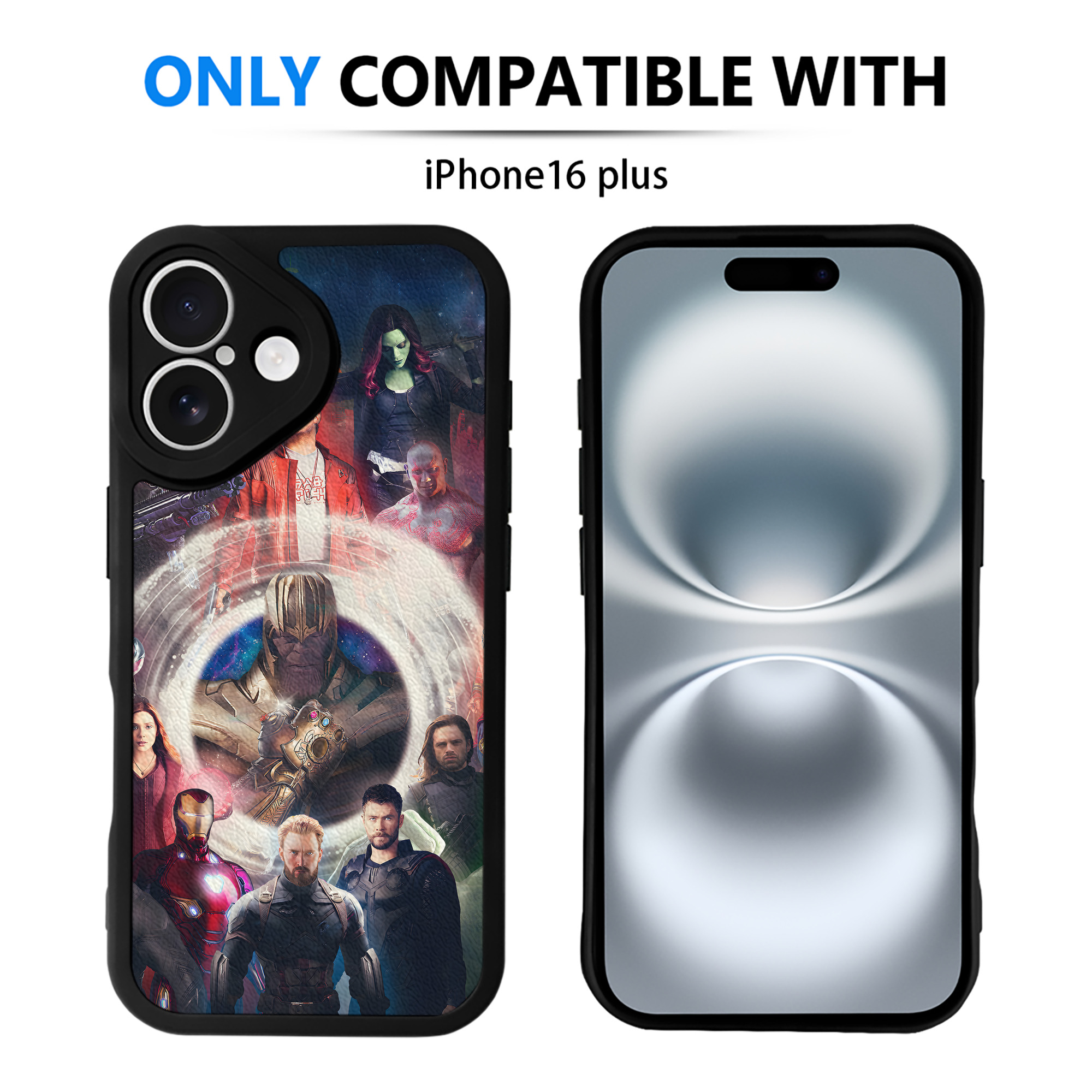 （画像用） アベンジャーズ The Avengers 【iPhone 16シリーズ対応】シリコンスマホケース（レザー調） 材質：シリコン
